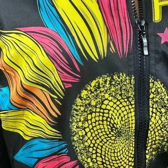Biden/Harris colorful sunflower zip front jacket by GarmentOne size small - Picture 9 of 10